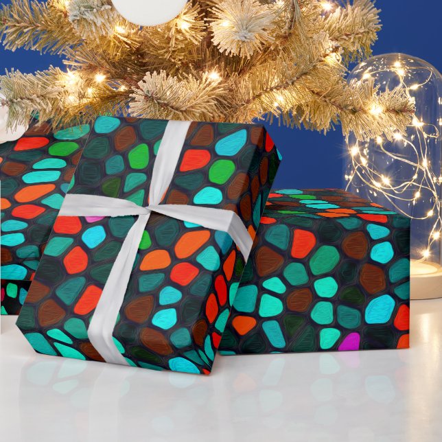 Colourful Multicolored Pattern  Wrapping Paper (Holidays)