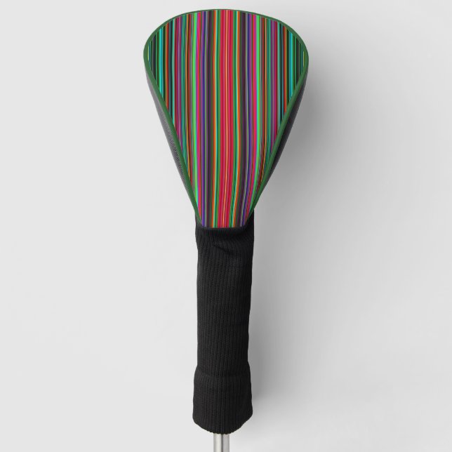 Colourful Multicolored Striped Pattern Golf Head Cover (Front)