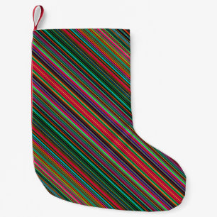 Colourful Multicolored Striped Pattern Small Christmas Stocking