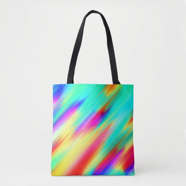 Colourful Multicoloured Abstract Pattern Tote Bag (Front)