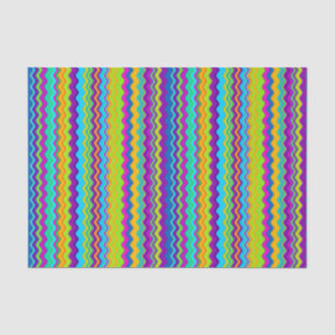 Colourful Multicoloured Lined Zigzag Pattern Tissue Paper