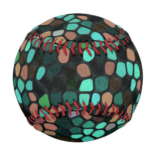 Colourful Multicoloured Mosaic Pattern Baseball