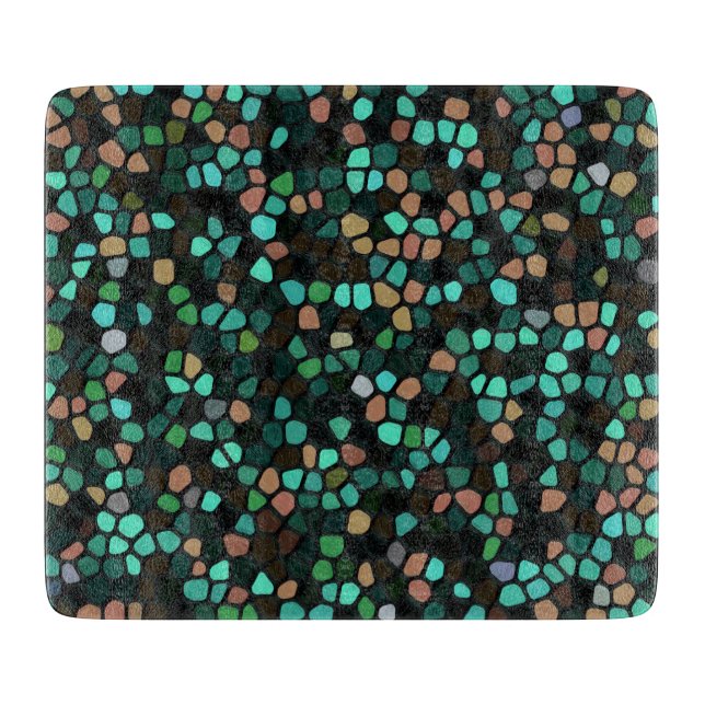 Colourful Multicoloured Mosaic Pattern Cutting Board (Front)