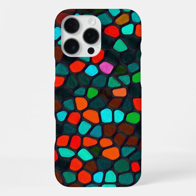 Colourful Multicoloured Mosaic Pattern iPhone Case (Back)