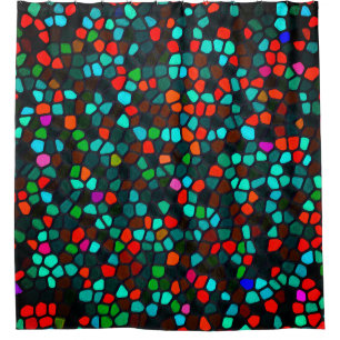 Colourful Multicoloured Mosaic Pattern Shower Curtain