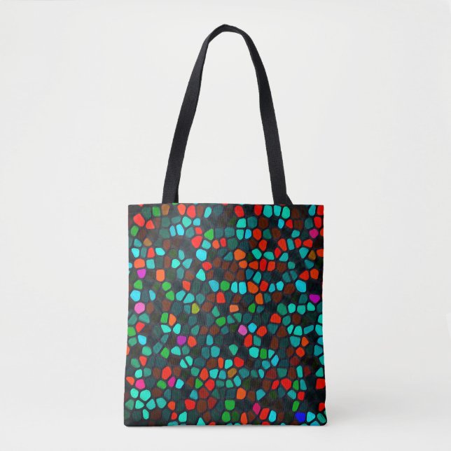 Colourful Multicoloured Mosaic Pattern Tote Bag (Front)