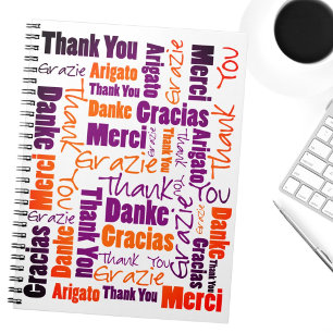 Colourful Multilingual Thank You Gratitude Journal