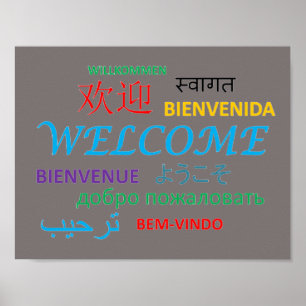 Colourful Multiple Language Welcome Poster