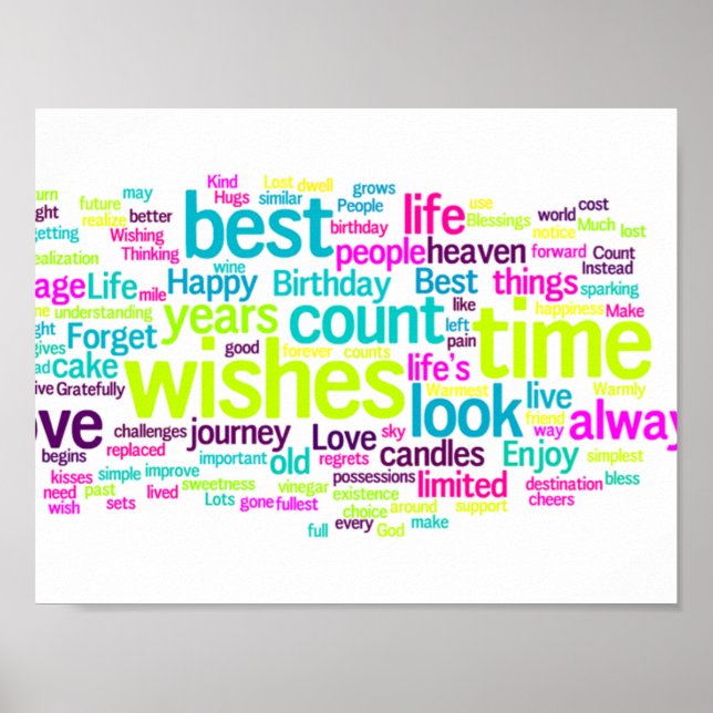 Colourful Multiple Language Word Cloud Poster (Front)