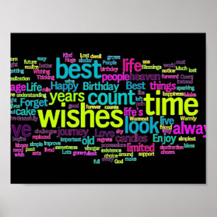 Colourful Multiple Language Word Cloud Poster
