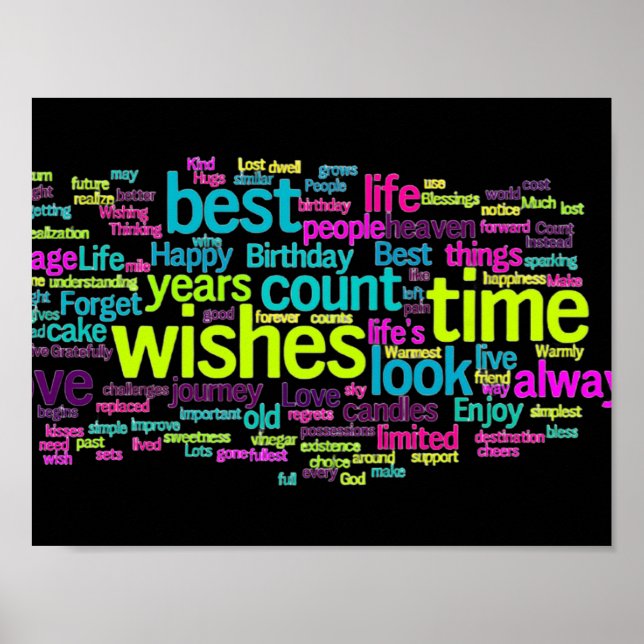 Colourful Multiple Language Word Cloud Poster (Front)