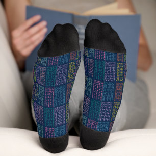 Colourful Multiplication Tables Pattern Socks