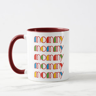 Colourful Mummy Letter Print Mother's Day Gift Mug