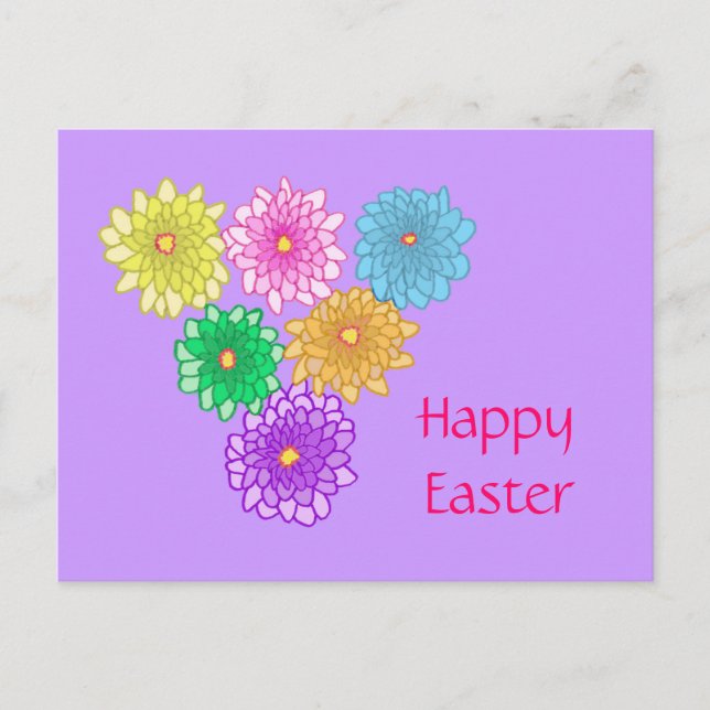 Colourful Mums Happy Easter Postcards (Front)