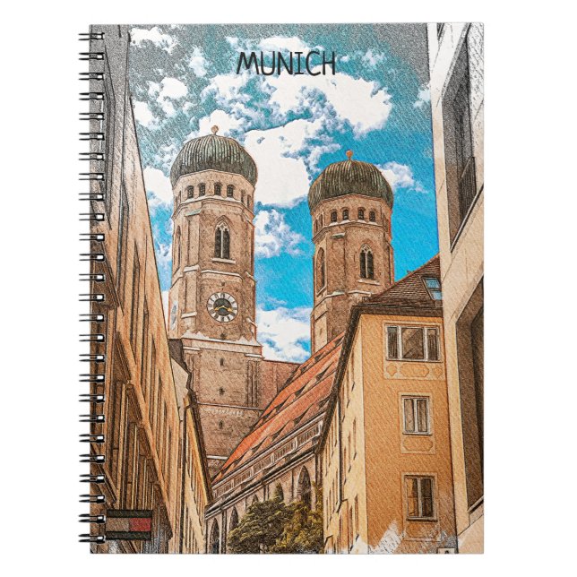 Colourful Munich Germany Frauenkirche Notebook (Front)