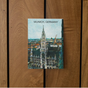 Colourful Munich Germany Oil Paint Postcard