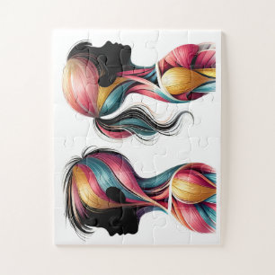 Colourful Muscle Anatomy Art – Children Silhouette Jigsaw Puzzle