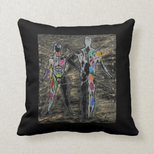 Colourful muscles chart anatomy throw pillows