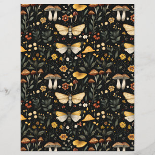 colourful mushroom fall pattern scrapbook paper