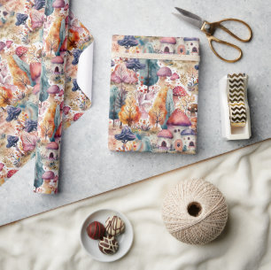 Colourful Mushroom Forest I Fairy Tale Kids Wrapping Paper