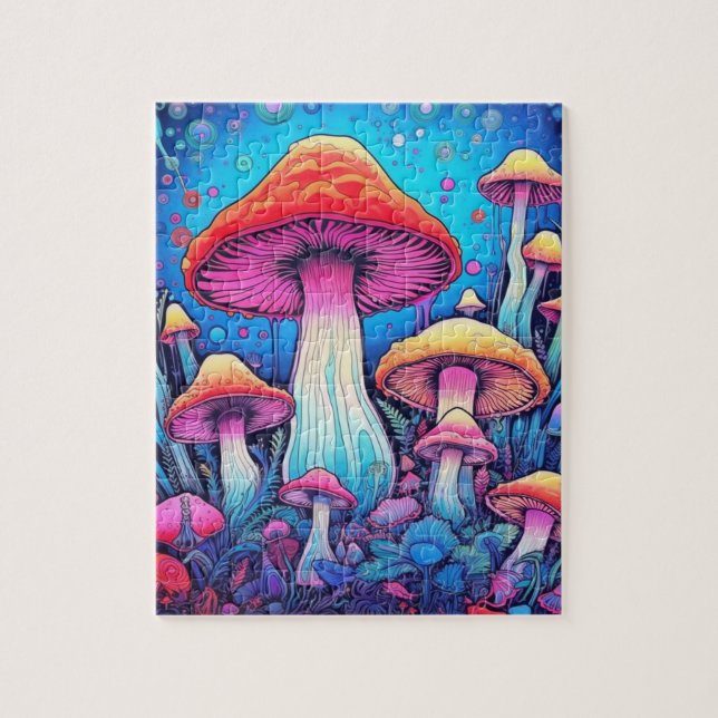 Colourful Mushroom Fungi | Hard Challenging Jigsaw Puzzle (Vertical)
