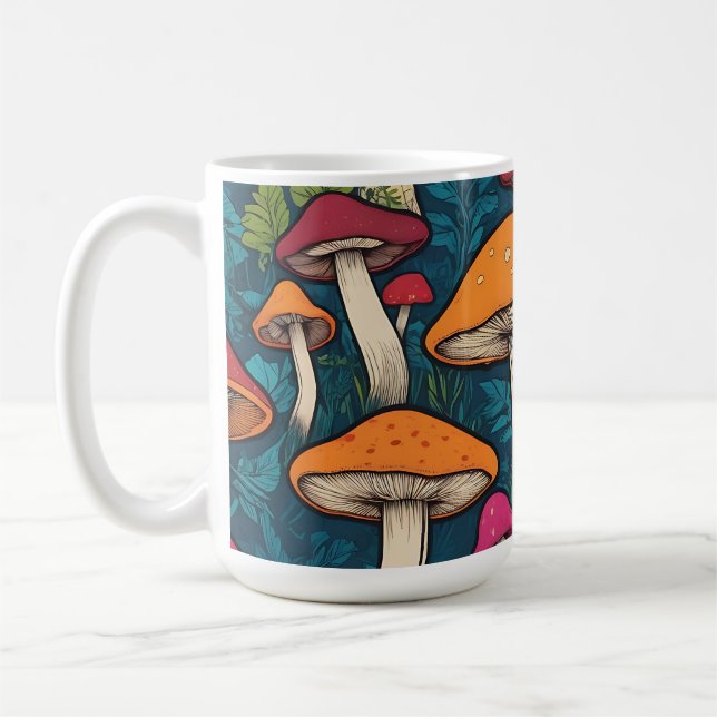 Colourful Mushroom Pattern Coffee Mug (Left)