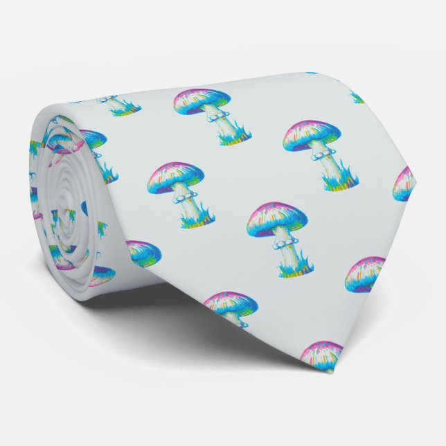 Colourful Mushroom Pattern Tie (Rolled)