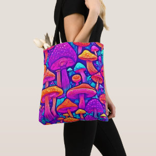 Colourful Mushroom Pattern Tote Bag