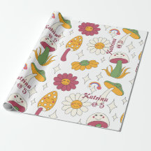 Colourful Mushroom, Rainbow and Daisies Pattern