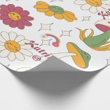 Colourful Mushroom, Rainbow and Daisies Pattern