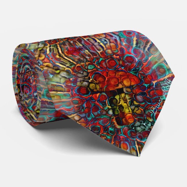 Colourful Mushroom Tie (Rolled)