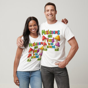 Colourful mushrooms design, bright forest fungi T-Shirt
