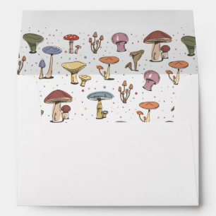 Colourful Mushrooms Doodle Pattern Envelope