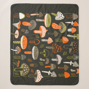 Colourful Mushrooms: Fairy Collection Sherpa Blanket