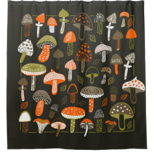Colourful Mushrooms: Fairy Collection Shower Curtain