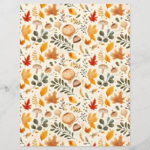 colourful mushrooms fall pattern scrapbook paper