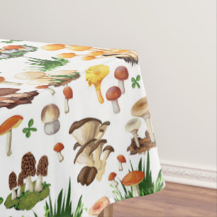 Colourful Mushrooms Illustration Tablecloth