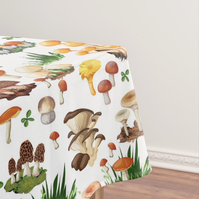 Colourful Mushrooms Illustration Tablecloth (In Situ)