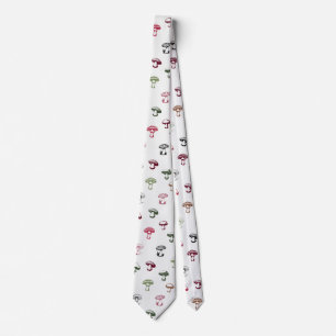 Colourful Mushrooms Pattern Tie