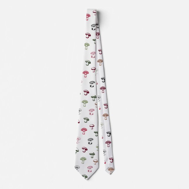 Colourful Mushrooms Pattern Tie (Front)