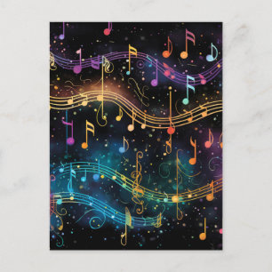 Colourful Music at Night Postcard