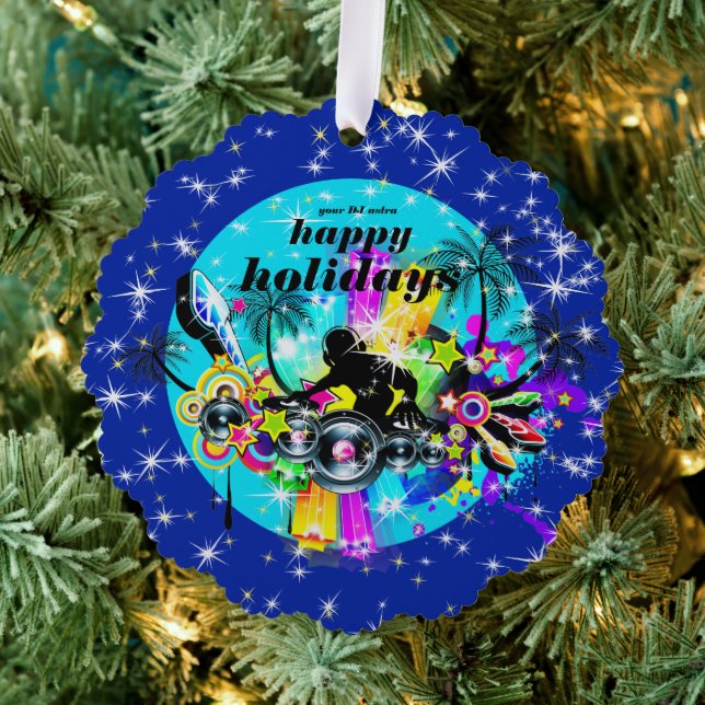 Colourful Music DJ Tree Decoration Card (Insitu (Tree))