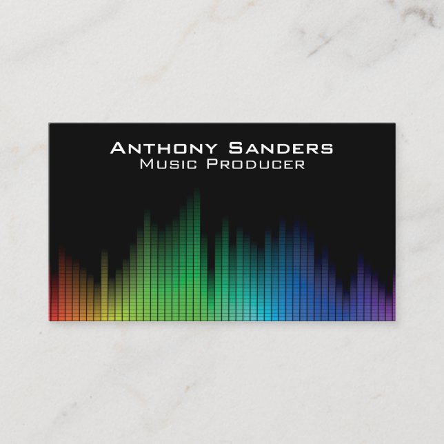 Colourful Music Equalizer Background Business Card (Front)