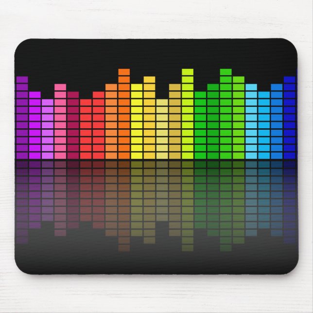 Colourful Music Equalizer w/Reflection, Cool Techn Mouse Mat (Front)