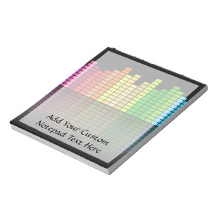 Colourful Music Equalizer w/Reflection, Cool Techn Notepad