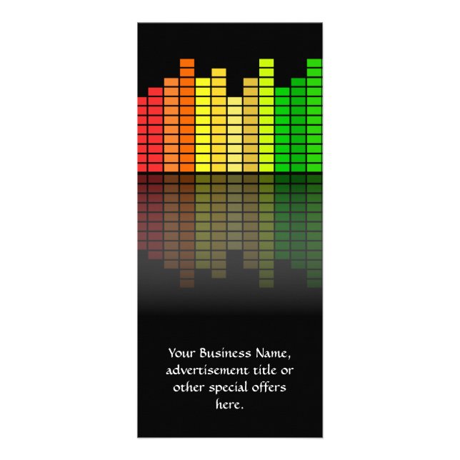 Colourful Music Equalizer w/Reflection, Cool Techn Rack Card (Front)