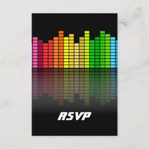 Colourful Music Equalizer w/Reflection, Cool Techn RSVP Card