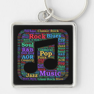 Colourful Music Genres Key Chain