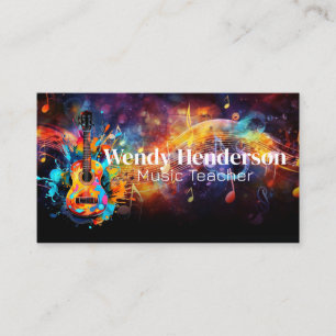 Colourful Music Instrument   Sound Logo Business Card