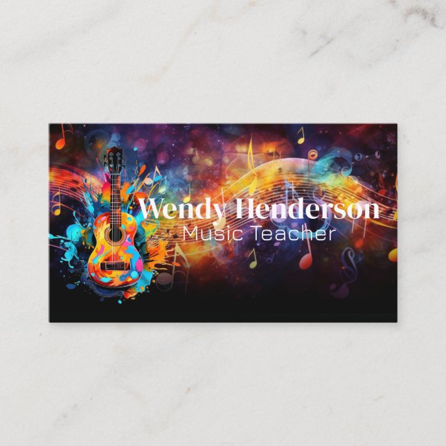 Colourful Music Instrument | Sound Logo Business Card (Front)